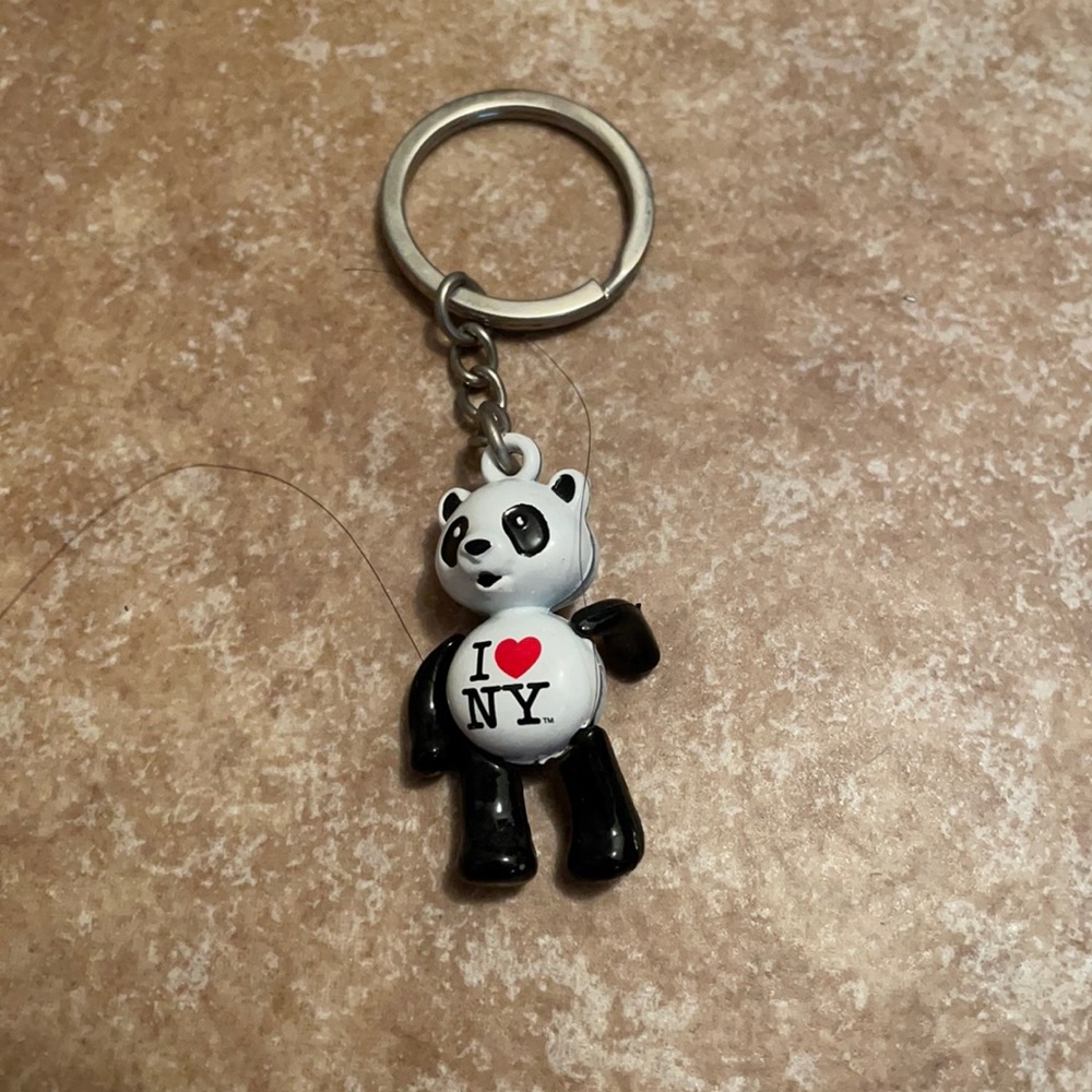 New York panda key chain
